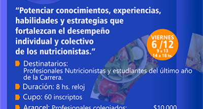 lV JORNADAS DE NUTRICIÓN DE LA PROVINCIA DE SALTA: “Nutrición una mirada hacia el futuro”