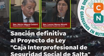 Sanción definitiva en la Cámara de Senadores al Proyecto de Ley “Caja Interprofesional de Seguridad Social de Salta”